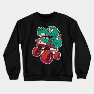 T-Rex driving a monstertruck Crewneck Sweatshirt